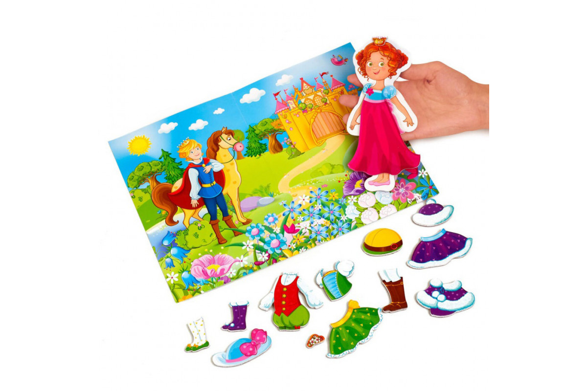 Гра магнітна одягалка «Принцеса» VT3204-26, 1 лялька, 14 магнітів