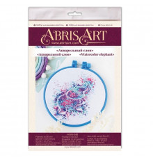 Набор для вышивания крестиком "Акварельный слон" AHM-048 с пяльцем