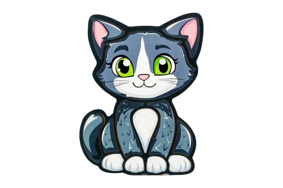 Детский пазл-вкладыш "Котик" Puz-22958, 13 элементов