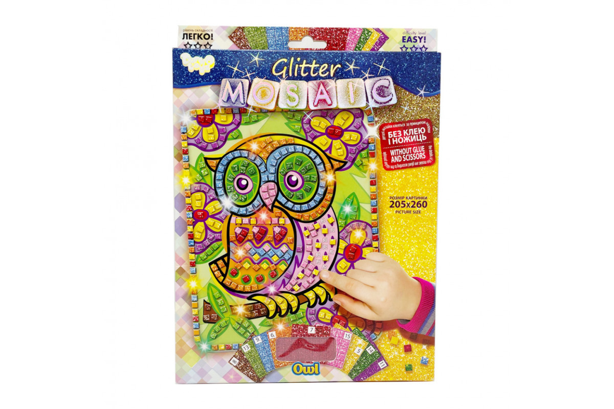 Креативное творчество "Блестящая мозаика: Owl-1" БМ-02-07, 20.6х26 см