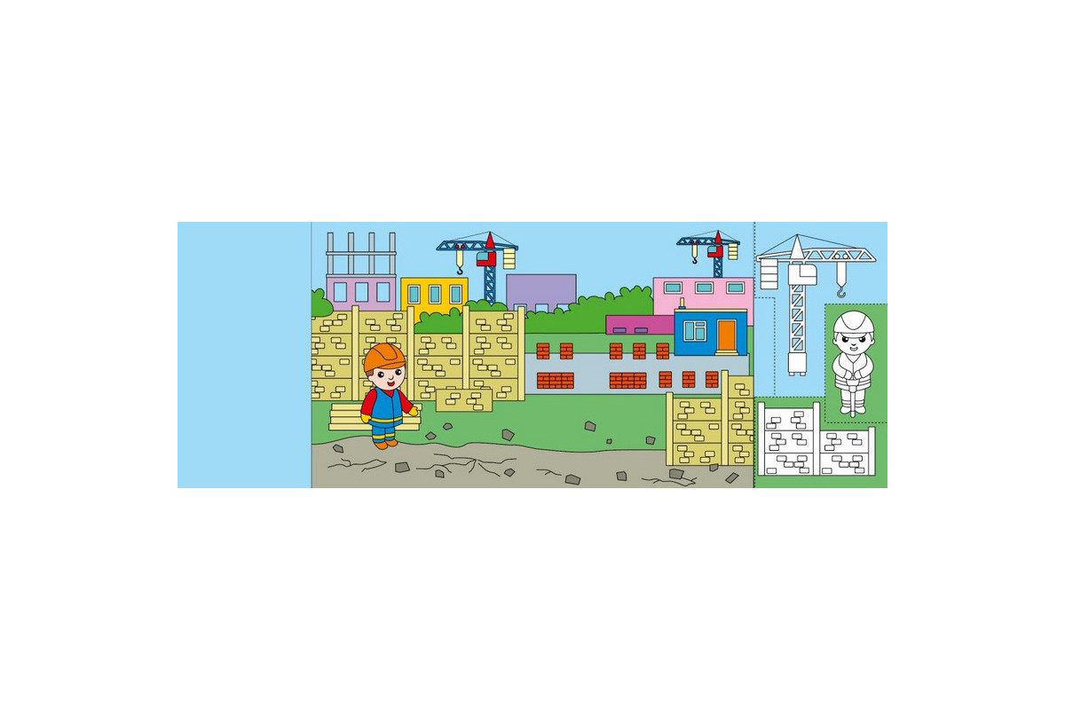 Детская книжечка-раскраска "Кто строит дом?" 1364005