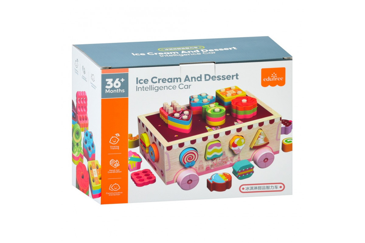 Деревянная игрушка Центр развивающий MD 0893 сортер, фигурки сладости