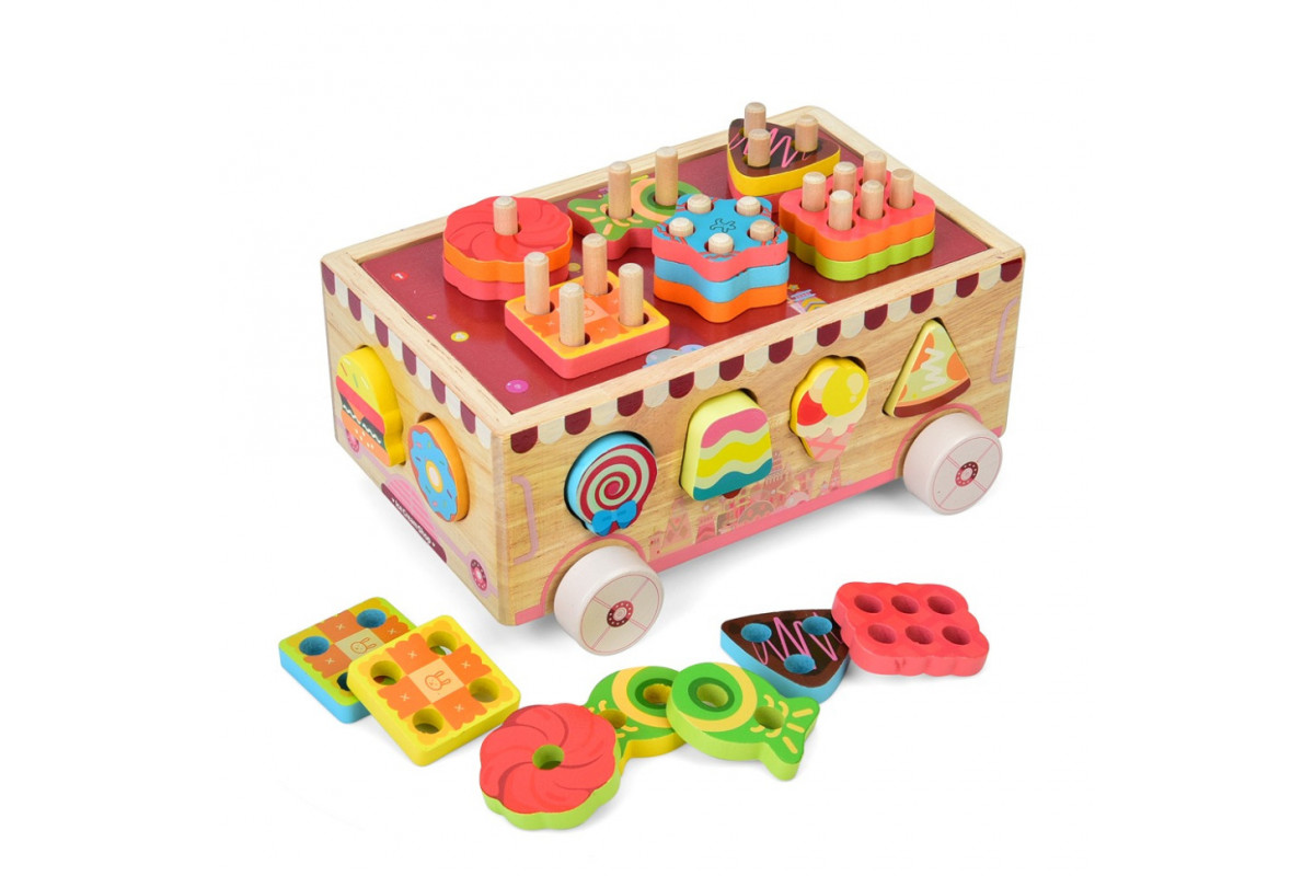Деревянная игрушка Центр развивающий MD 0893 сортер, фигурки сладости