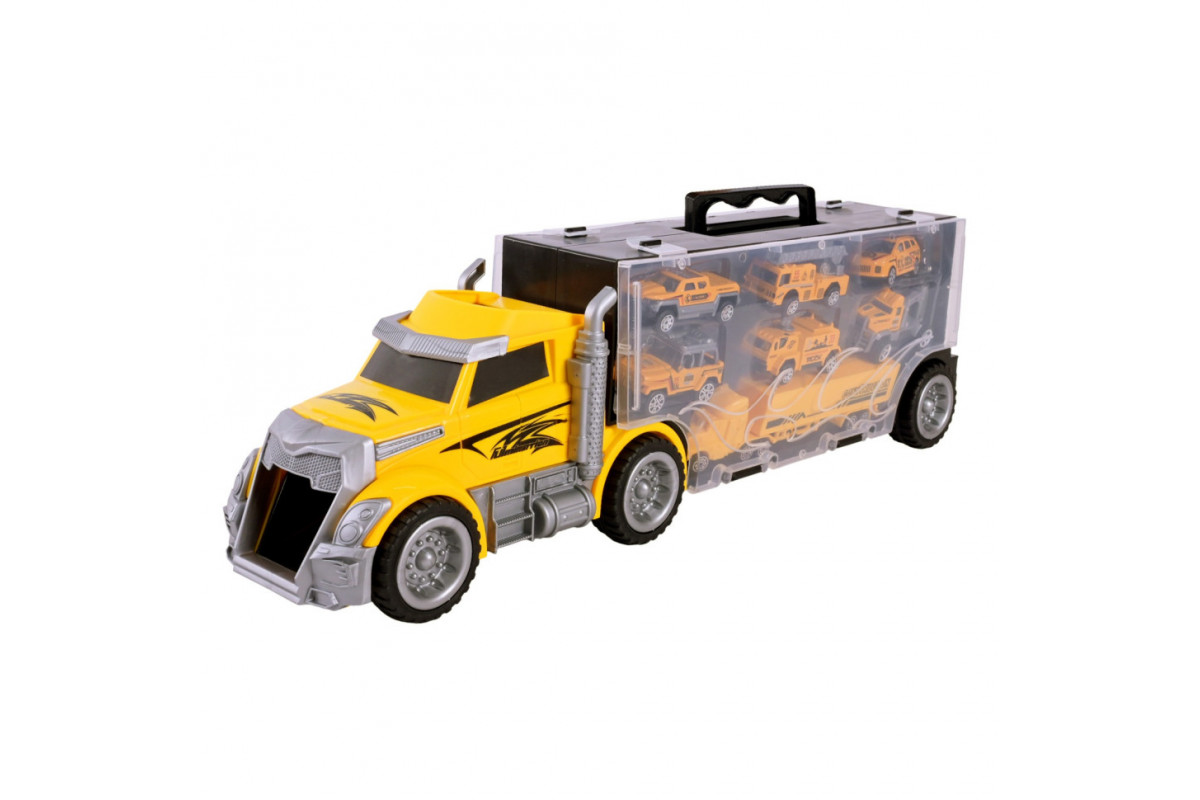 Детский трейлер с машинками LH638, 6 машинок