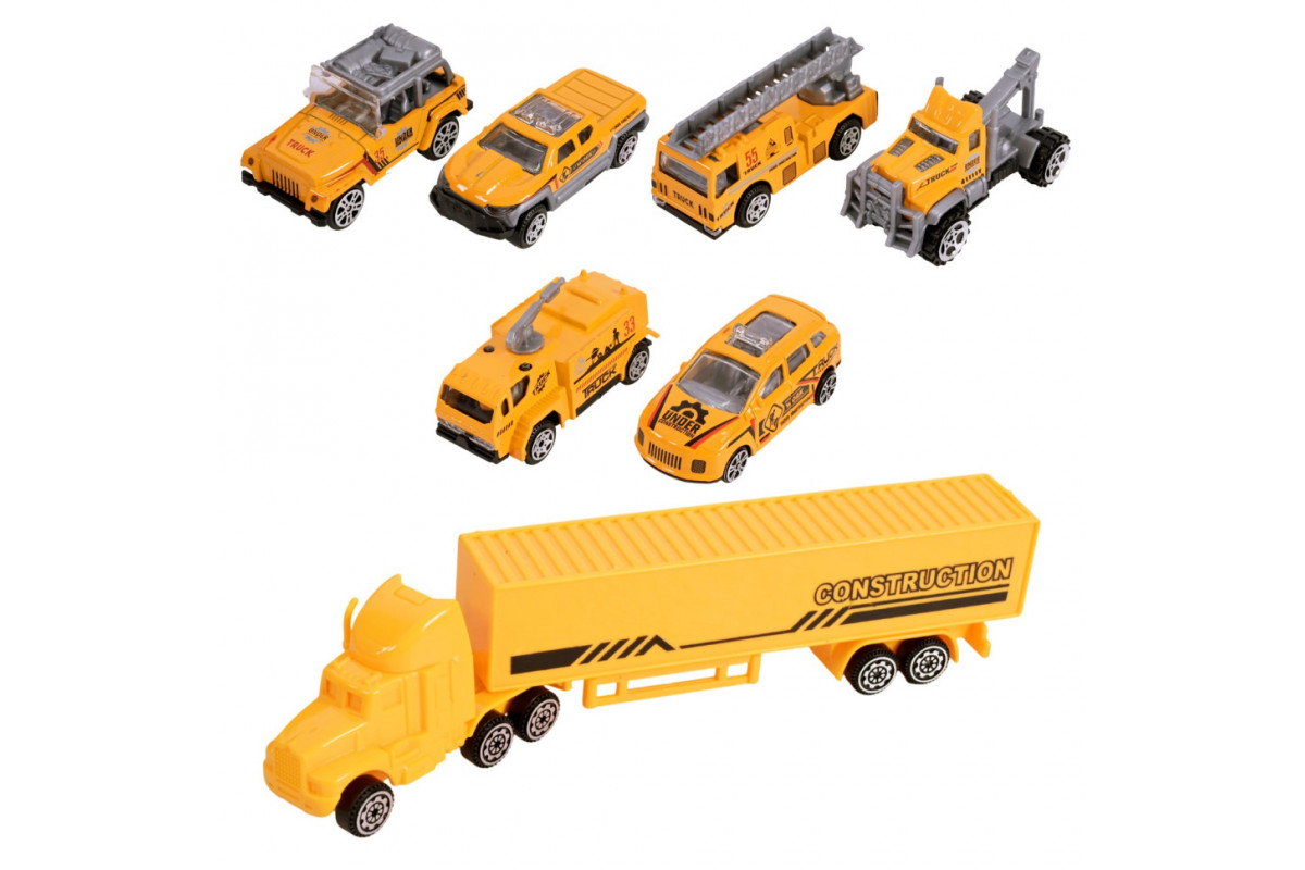 Детский трейлер с машинками LH638, 6 машинок