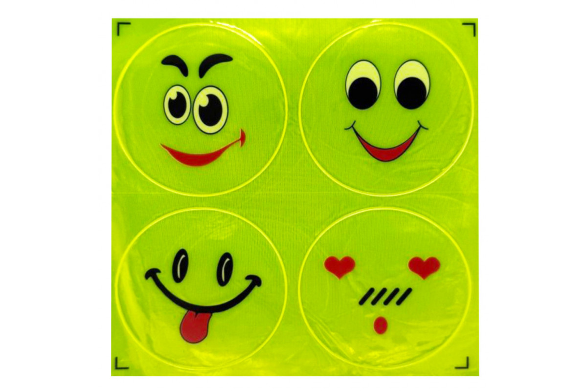 Наклейка светоотражающая "Смайл" 133SP-10, 4 штуки