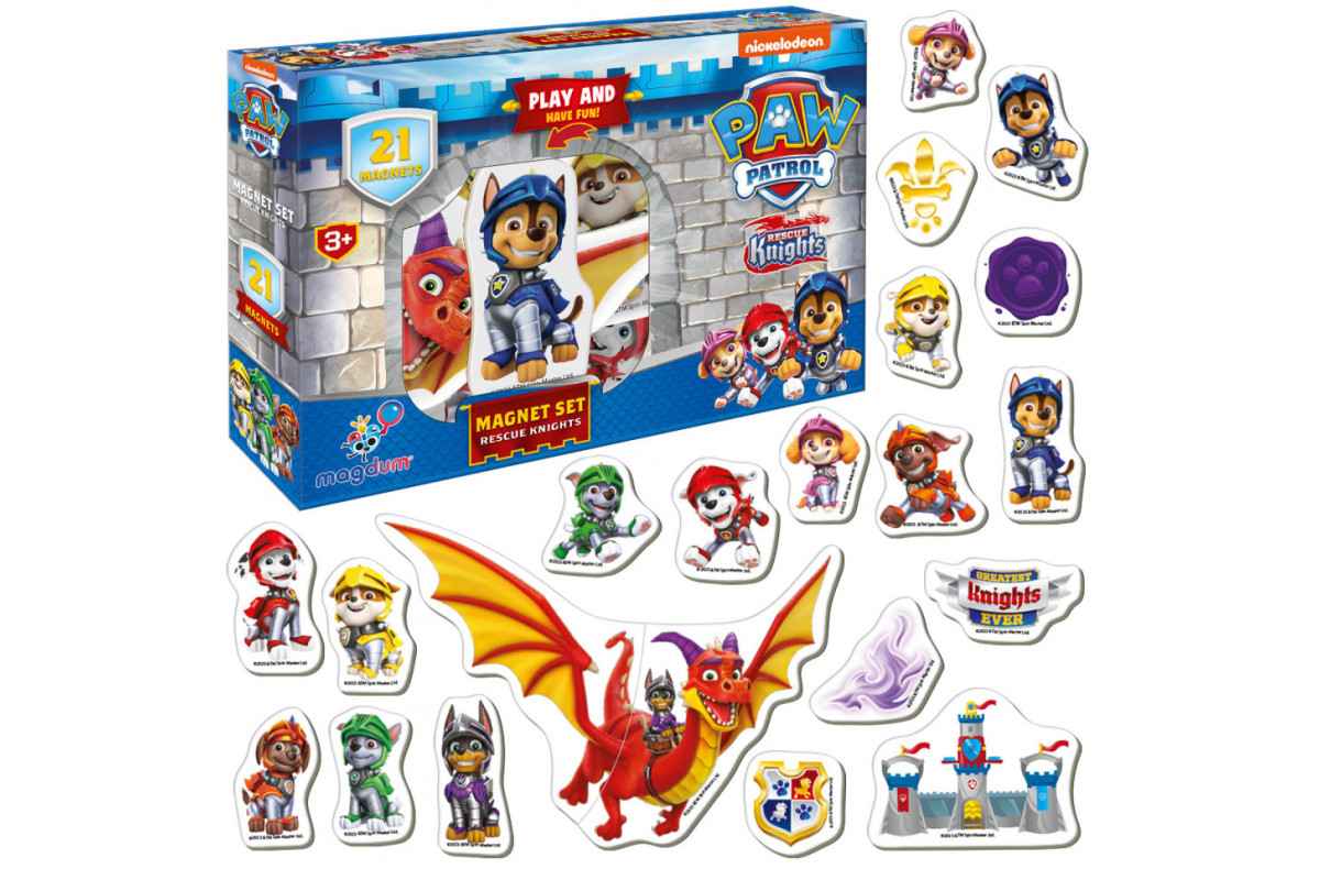 Набір магнітів Щенячий патруль "Лицарі" Magdum ML4034-06