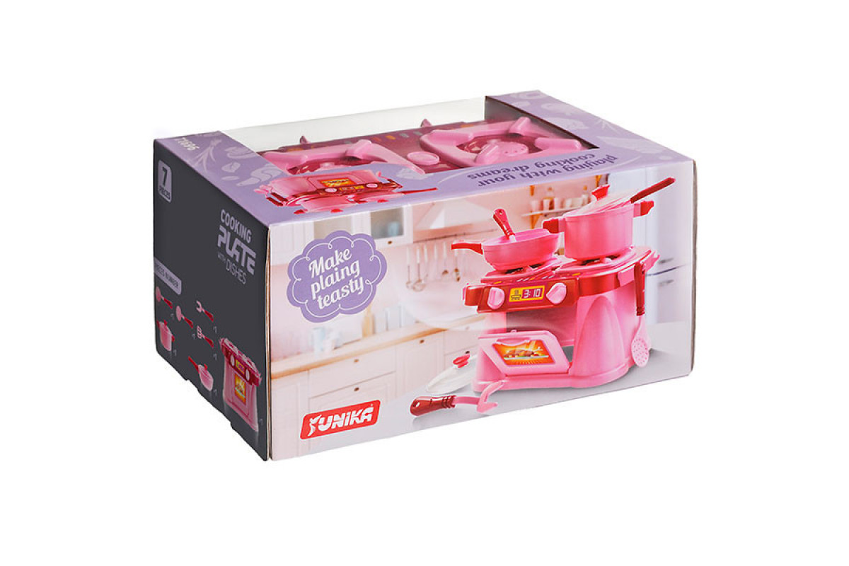 Игровой набор Кухонная плита "Cooking Plate with Dishes" Юника 71696, 7 предметов
