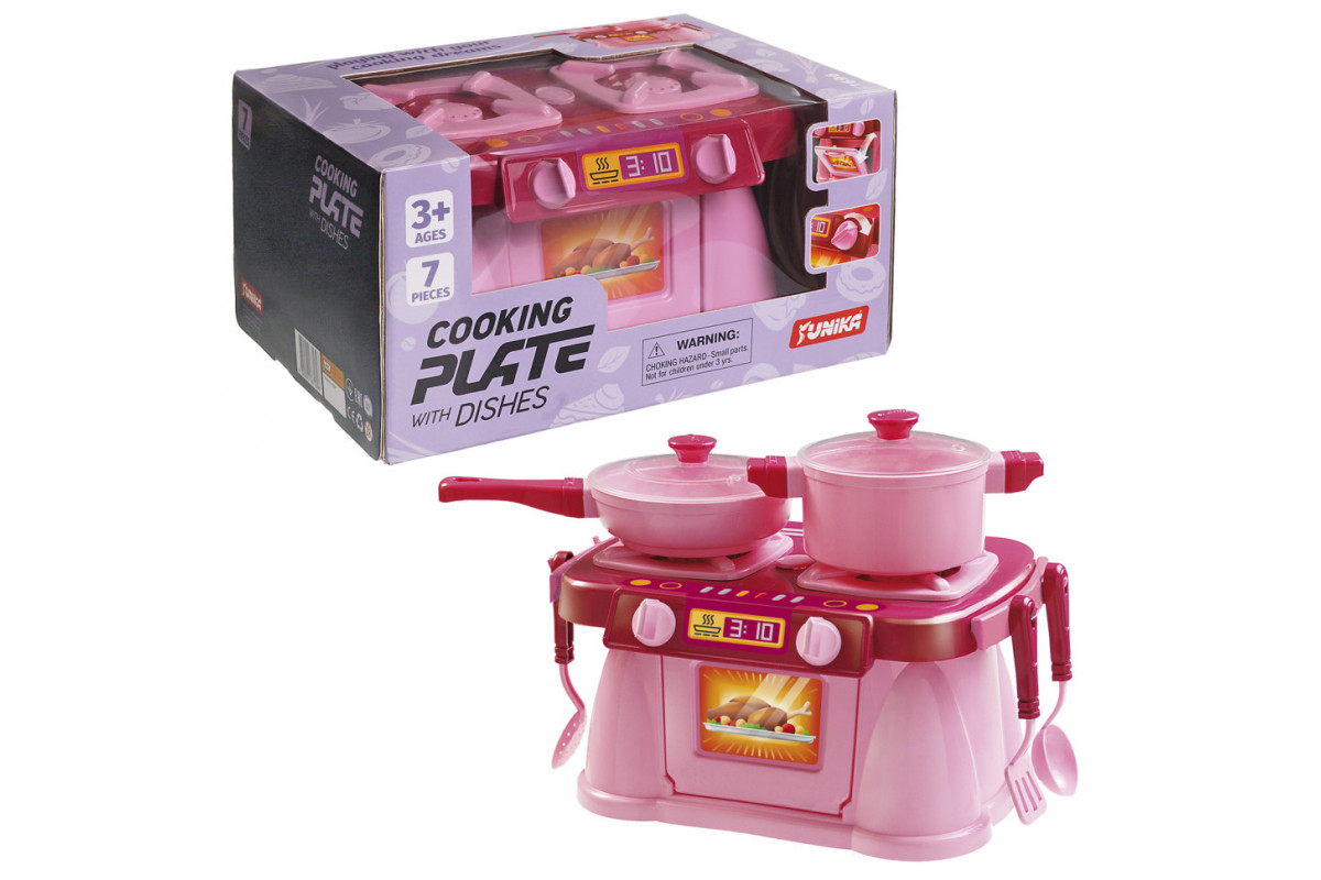 Игровой набор Кухонная плита "Cooking Plate with Dishes" Юника 71696, 7 предметов