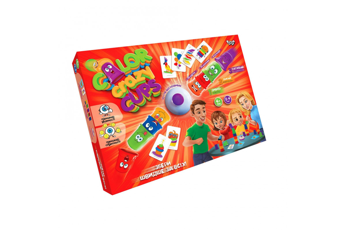 Детская настольная развлекательная игра "Color Crazy Cups" CCC-01-01U на укр. языке