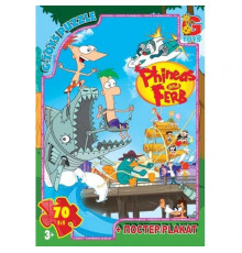 Пазлы детские "Приключения Финеса и Ферба" ​​G-Toys PF0022, 70 элементов