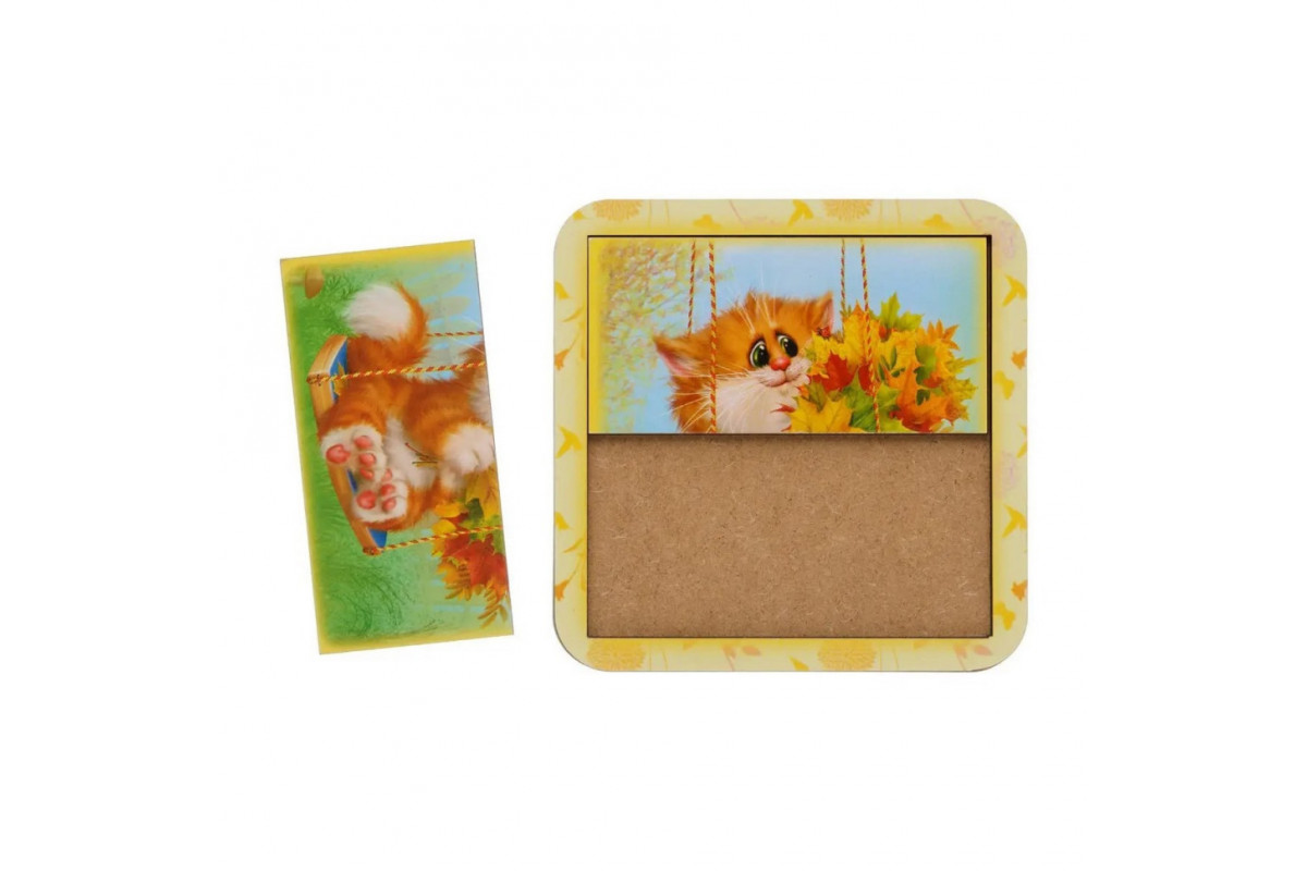 Деревянный пазл-вкладыш "Котик-2" Ubumblebees (ПСД113) PSD113 разрезной