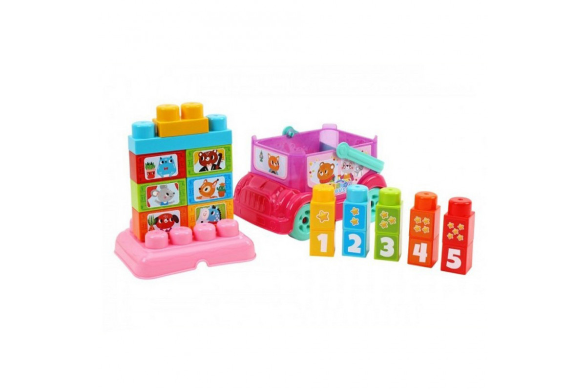 Детская игрушка "Автобус-конструктор" 0396TXK(Pink) розовый