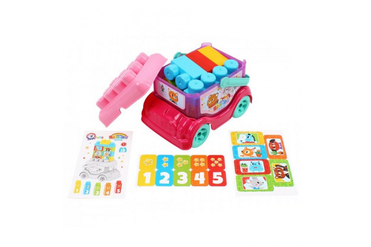 Детская игрушка "Автобус-конструктор" 0396TXK(Pink) розовый