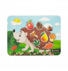 Дерев'яний пазл-вкладиш "Їжачок" 3240-05-007, 34х25 см, 8 елементів