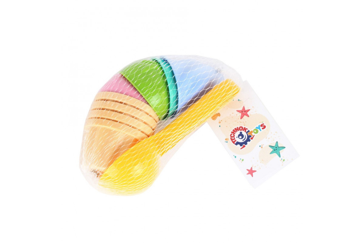 Іграшка "Набір для гри з піском" ТехноК 6610TXK, 4 формочки та ложечка