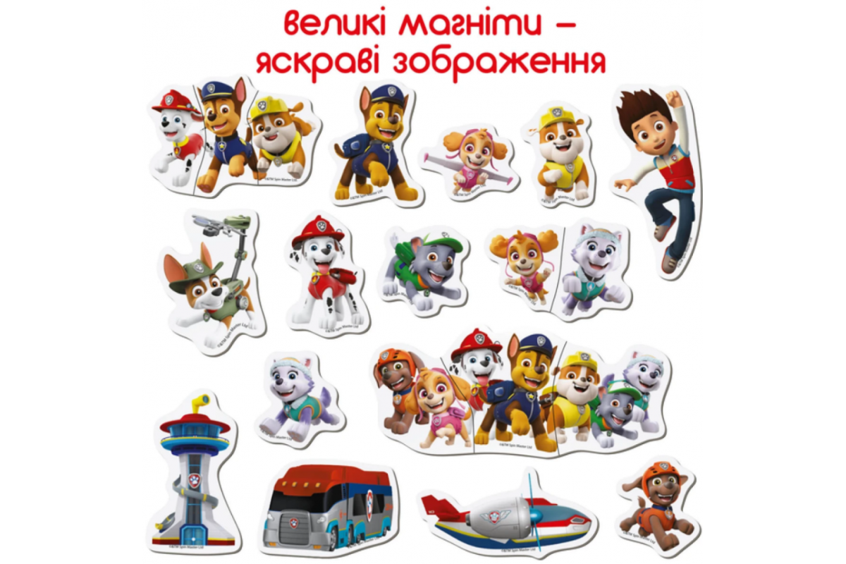 Дитячий набір магнітів Щенячий патруль "Веселі пригоди" Magdum ML4034-01 20 шт
