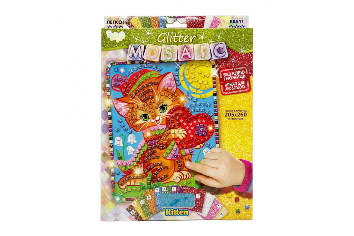 Креативное творчество "Блестящая мозаика: Kitten" БМ-02-02, 20.6х26 см