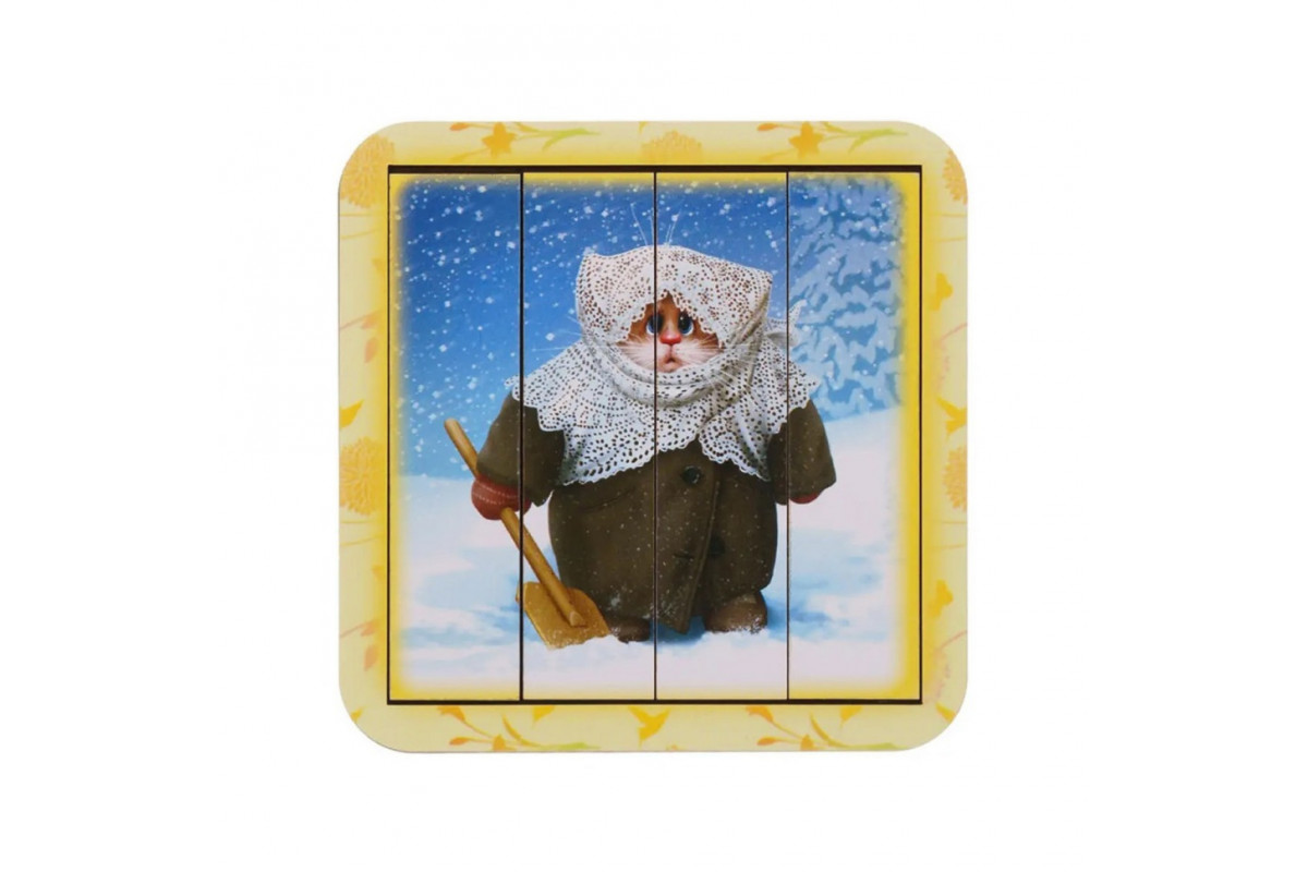 Дерев'яний пазл-вкладиш "Котик - 3" Ubumblebees (ПСД114) PSD114 розрізний