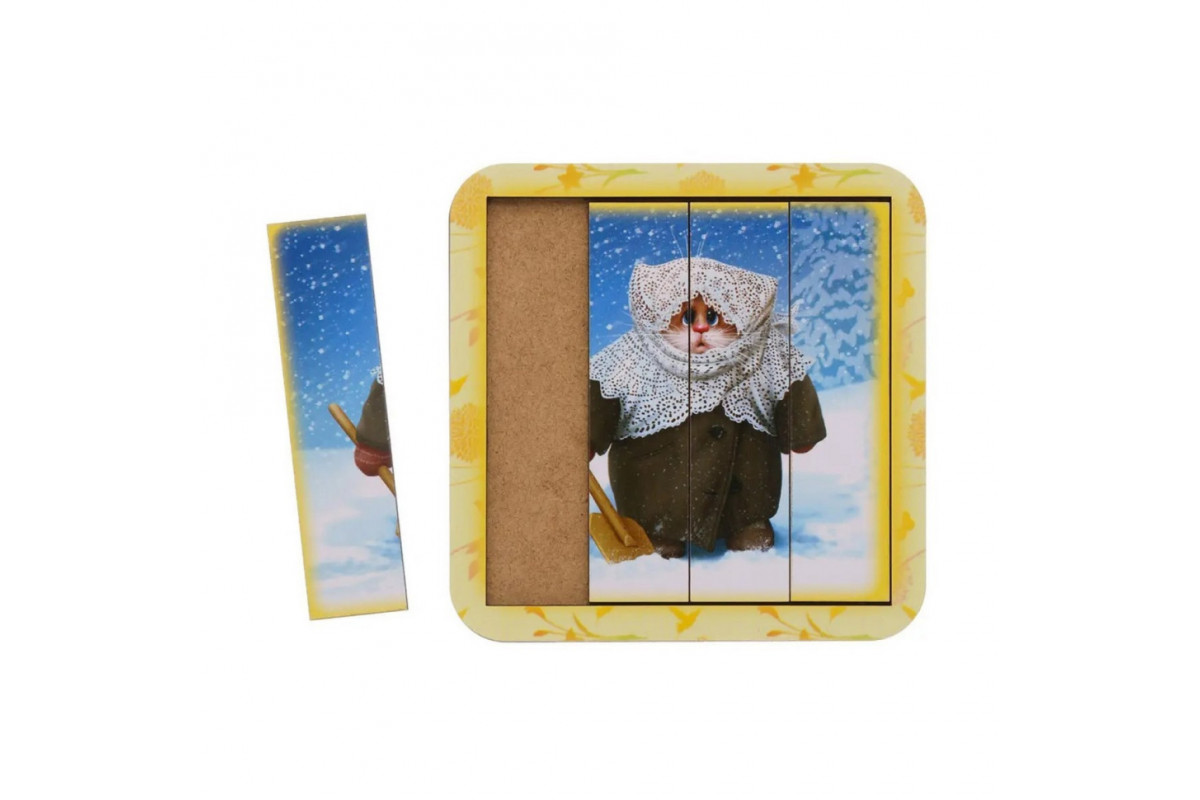 Дерев'яний пазл-вкладиш "Котик - 3" Ubumblebees (ПСД114) PSD114 розрізний