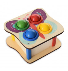 Деревянная игрушка стукачка "Бабочка" MD 1682E, молоток