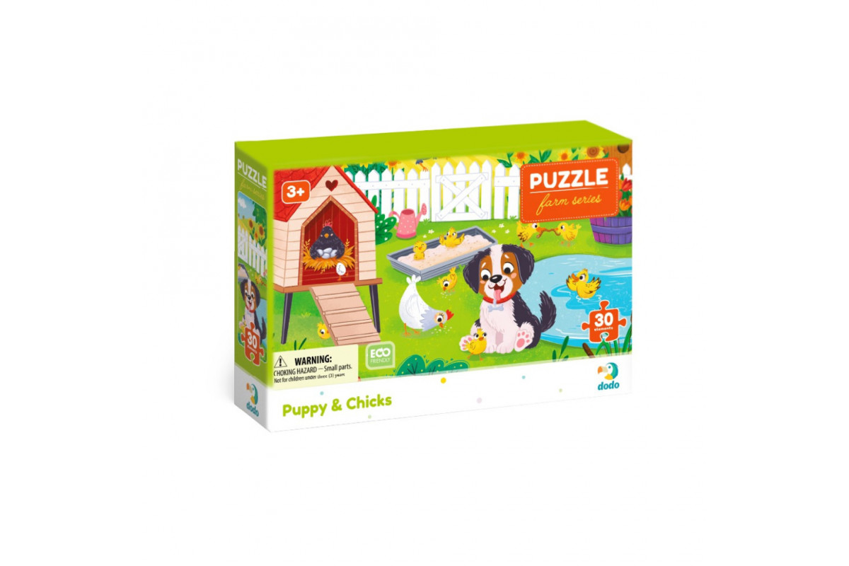 Детский пазл "Щенок и цыплята" 300681, 30 элементов
