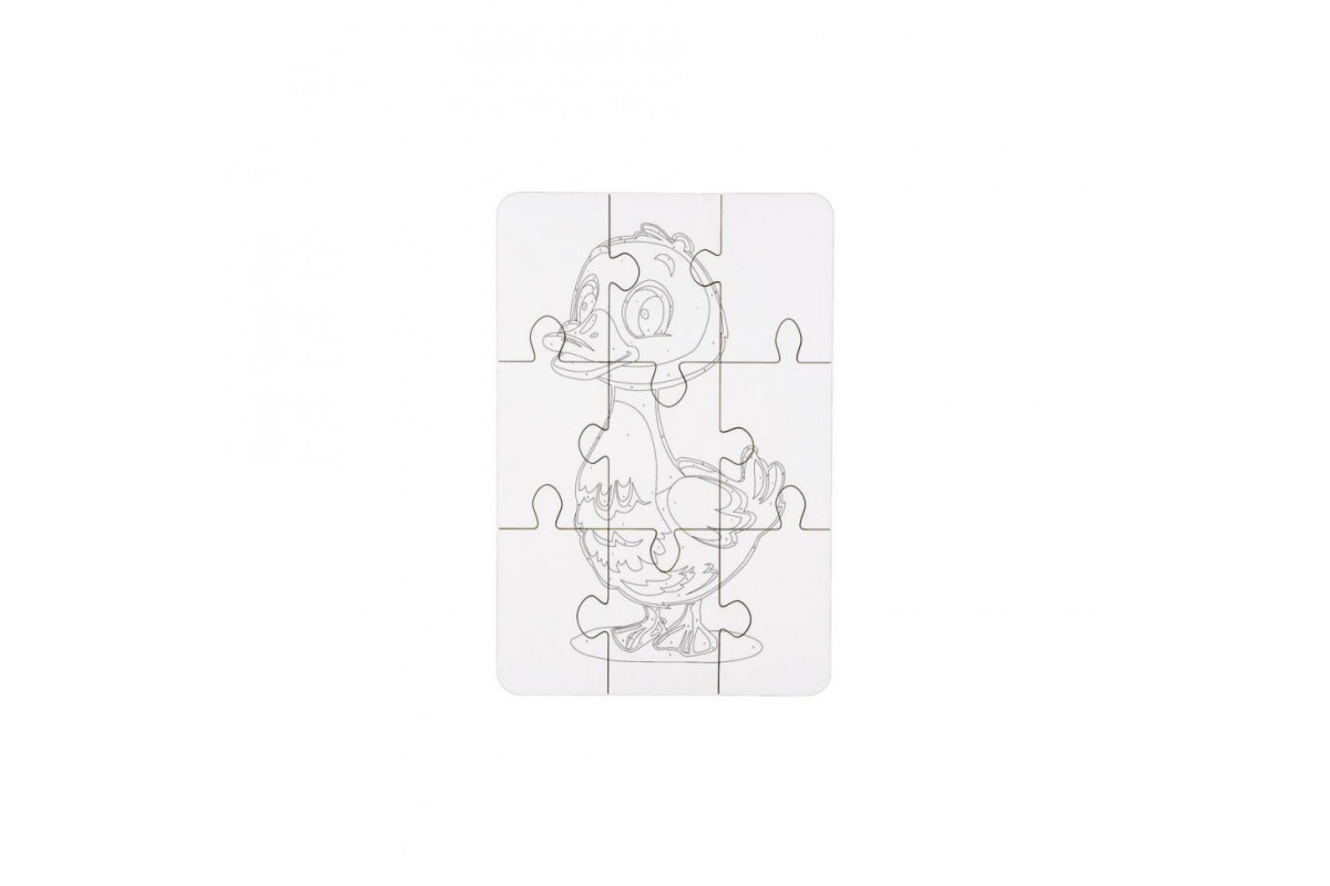 Деревʼяний пазл-розмальовка А5 "Гусочка" Puz-22937 пензлик, фарби, клейка плівка