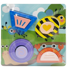 Детский деревянный пазл-вкладыш 3D "Жуки" C15057-3