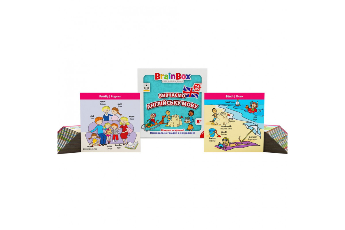 Карткова гра Brainbox "Вивчаємо англійську мову" Yago BZZBRLLE01UA 55 карток