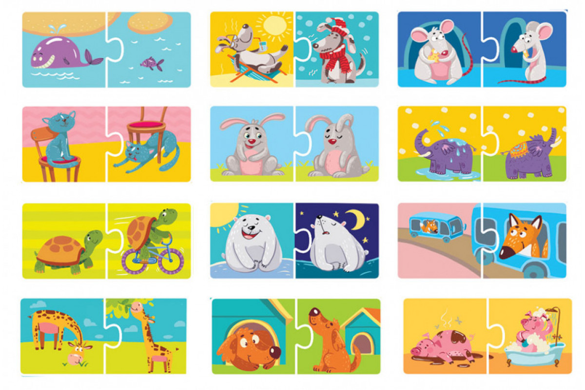 Детские пазлы Противоположности DoDo 300151, 24 элемента