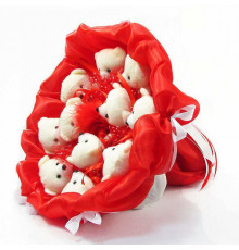 Букет из мягких игрушек 11 мишек 5281IT красный