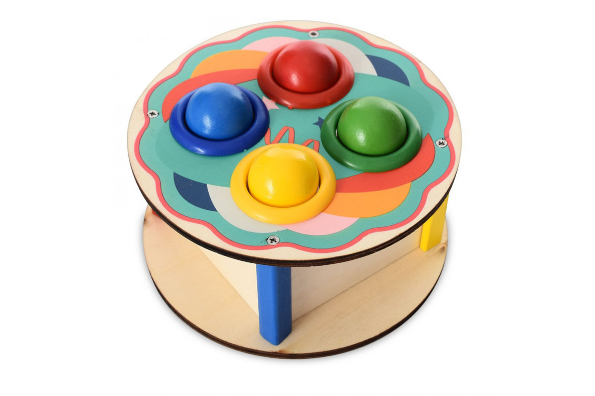 Деревянная игрушка стукачка "Кружок" MD 1682D, молоток