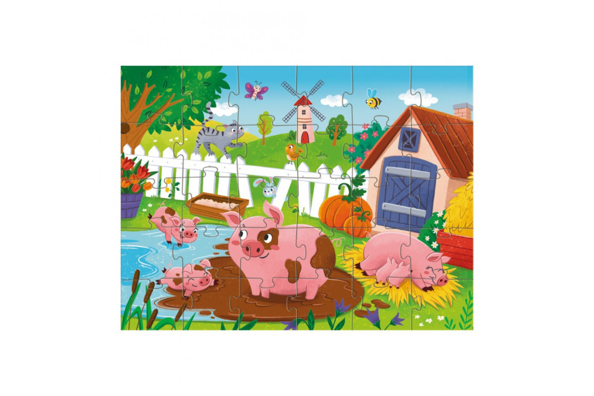 Детский пазл "Поросята у пруда" 300682, 30 элементов
