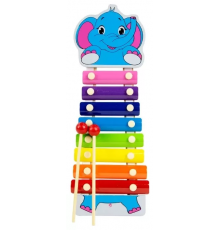 Детская игрушка Ксилофон MD0712 деревянный Слоник Голубой