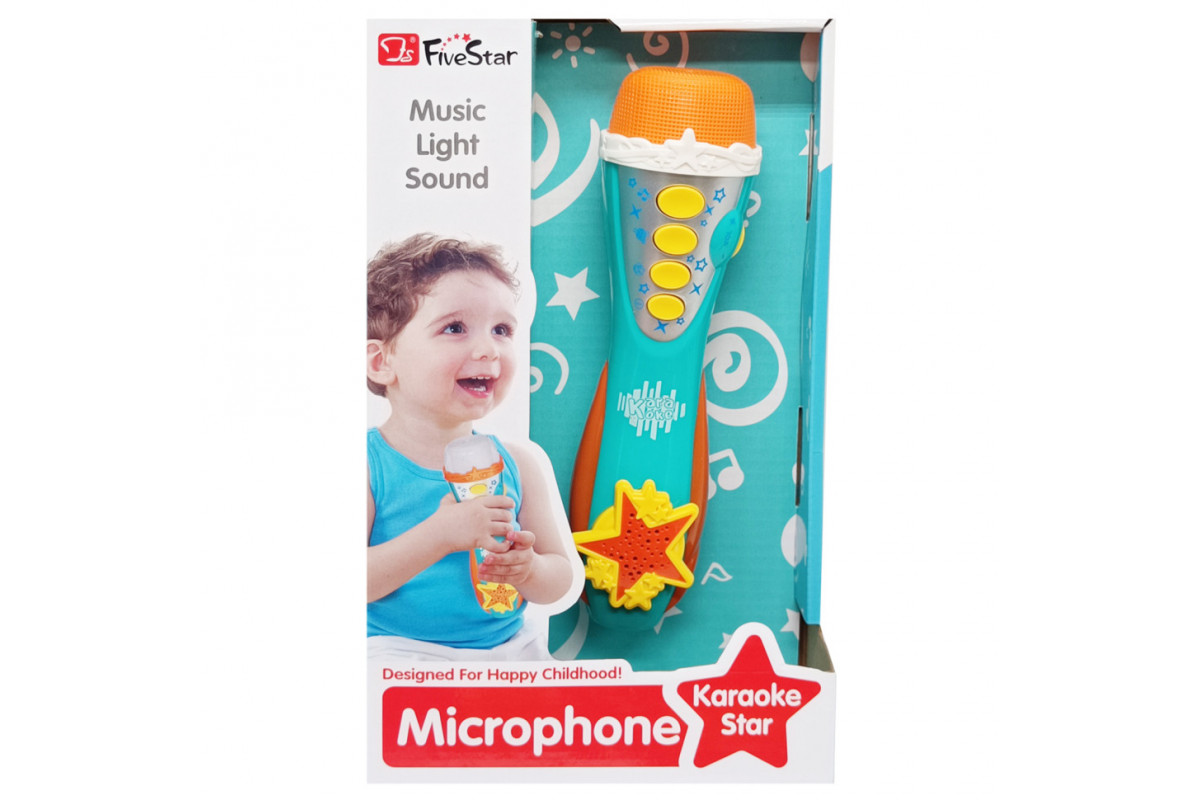 Дитячий іграшковий мікрофон 34564AB(Turquoise) звук, музика, регулятор гучності