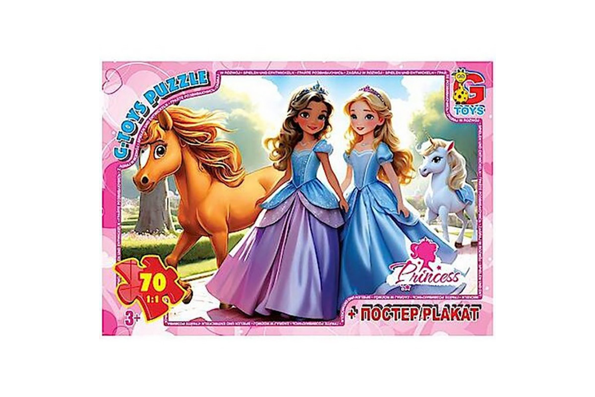 Детский пазл "Принцессы" PR03 плакат 70 элементов