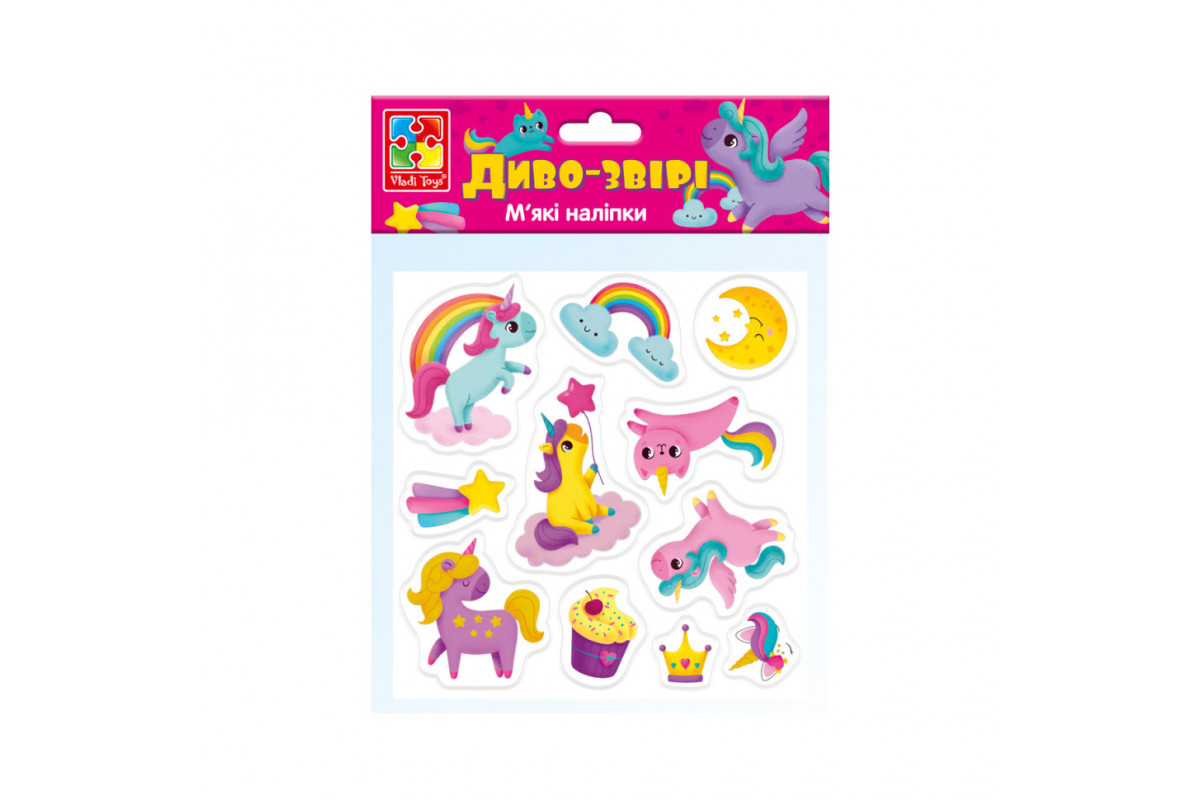 Набор мягких наклеек "Чудо-Звери" Vladi Toys VT4210-07 (укр)