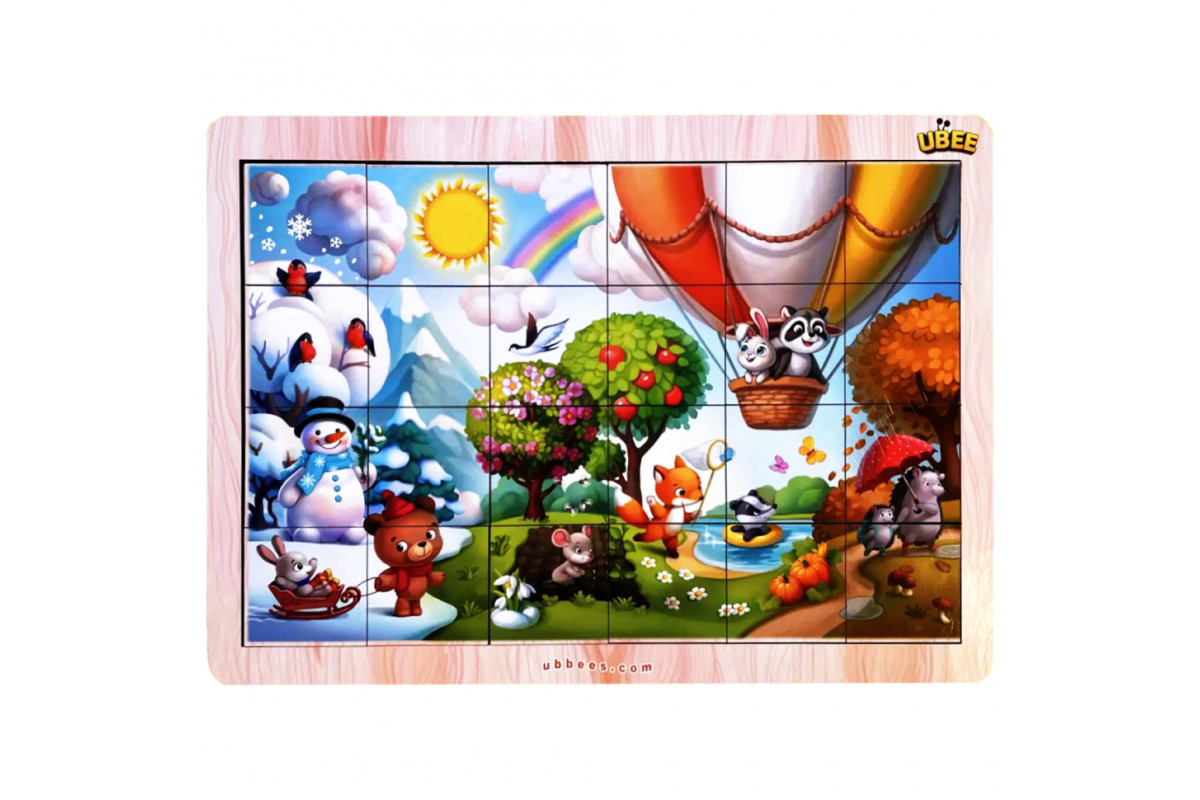 Настільний розвиваючий Пазл-вкладиш "Пори року" (ПСД241) PSD241 підказка-фон