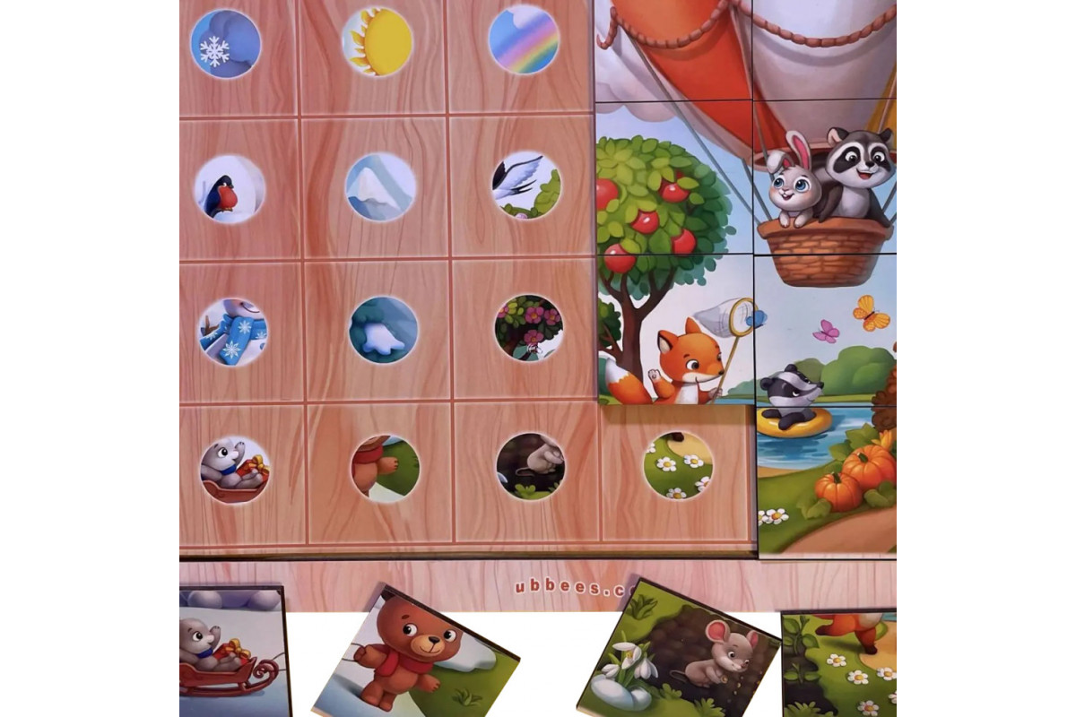 Настільний розвиваючий Пазл-вкладиш "Пори року" (ПСД241) PSD241 підказка-фон