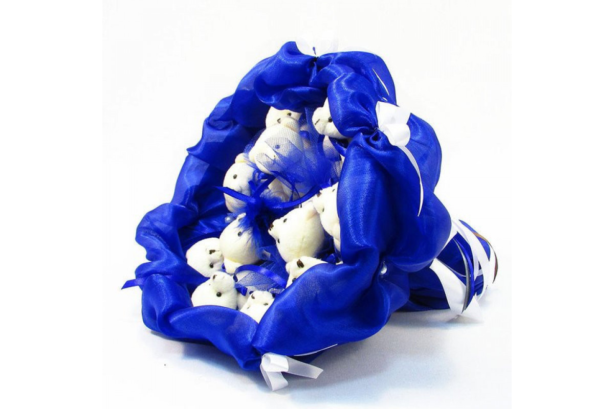 Букет из мягких игрушек 11 мишек 5282IT синий