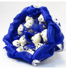 Букет из мягких игрушек 11 мишек 5282IT синий