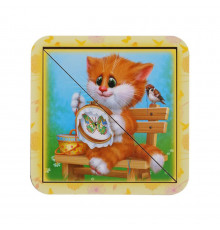 Деревянный пазл-вкладыш "Котик - 5" Ubumblebees (ПСД116) PSD116 разрезной