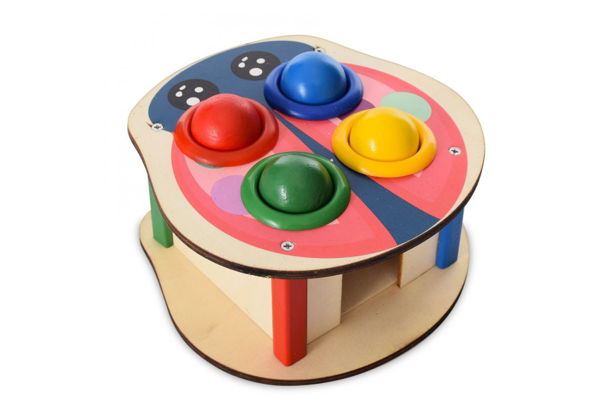 Деревянная игрушка стукачка "Жук" MD 1682C, молоток