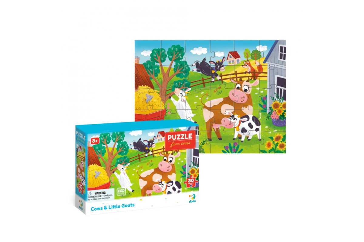 Детский пазл "Коровы и козлята" 300683, 30 элементов