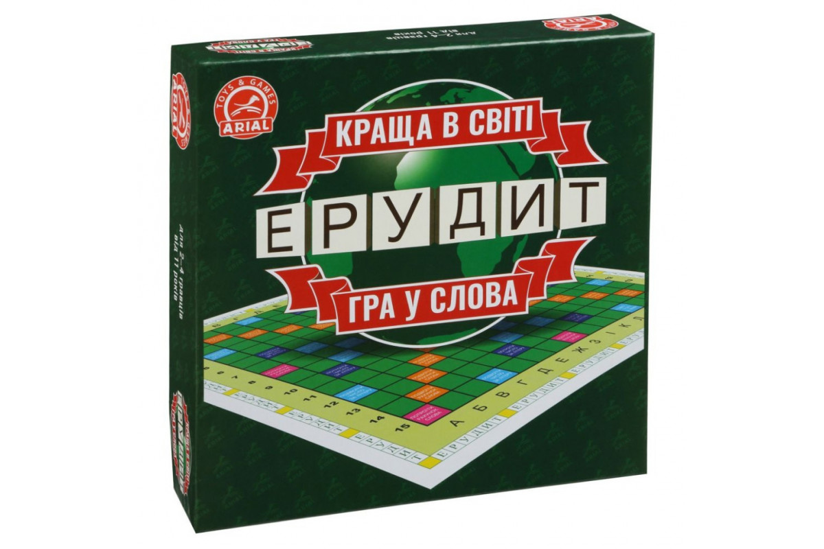 Настольная игра Эрудит. Игра в слова Arial 910107 на укр. языке