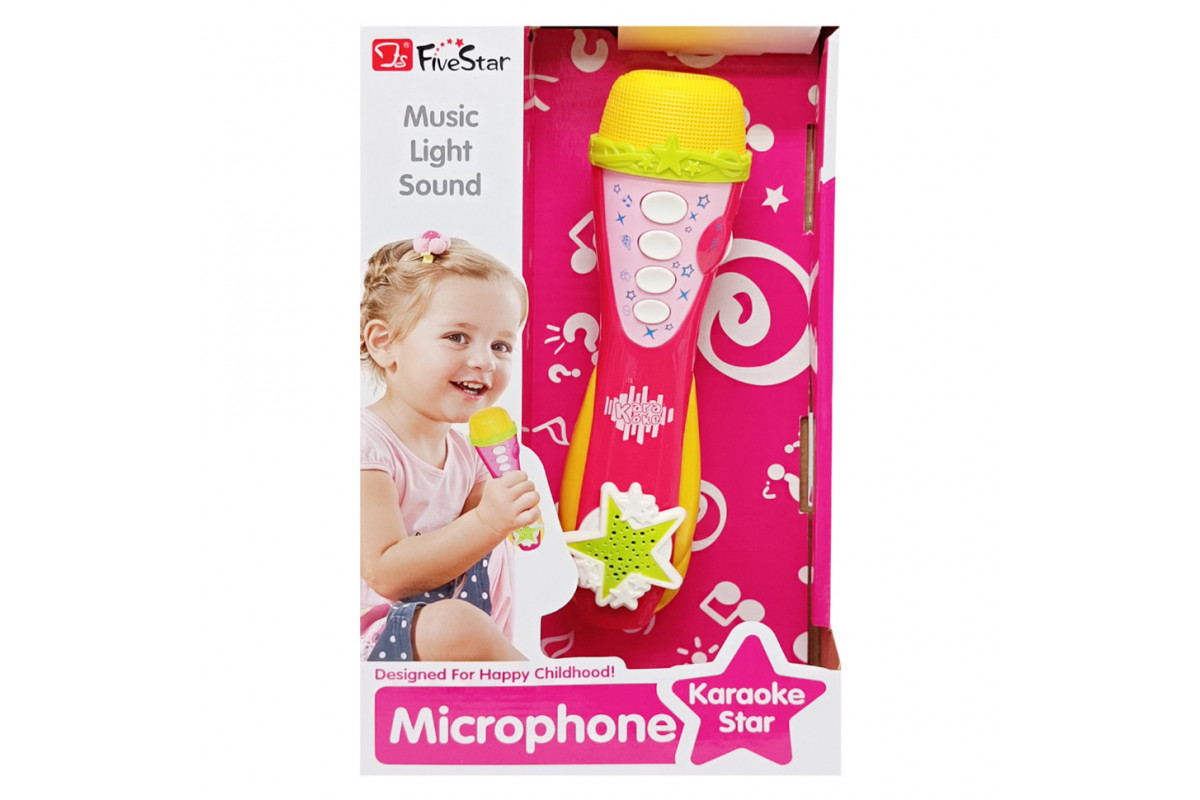 Дитячий іграшковий мікрофон 34564AB(Pink) звук, музика, регулятор гучності
