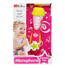 Детский игрушечный микрофон 34564AB(Pink) звук, музыка, регулятор громкости