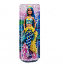 Детская кукла Русалочка DEFA 8483 с подвижным хвостом Желто-голубая