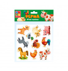 Набір м'яких наклейок "Ферма" Vladi Toys VT4210-08 (укр)
