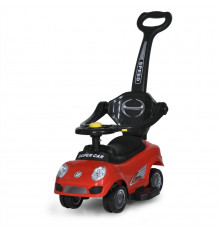 Детская каталка-толокар M 5784-3 красный, c родительской ручкой